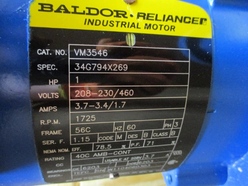 SPX K31 1316683 XP2879 BL01061 W/ BALDOR VM3546 208-230/460V 3.7-3.4/1.7A NSMP