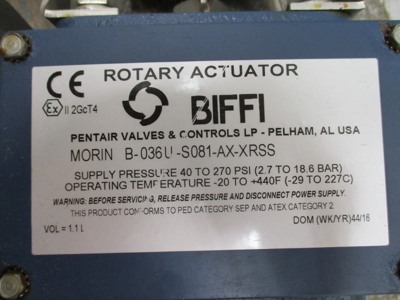 PENTAIR B-036U-S081-AX-XRSS 372A1013P003 40-270PSI NSNP