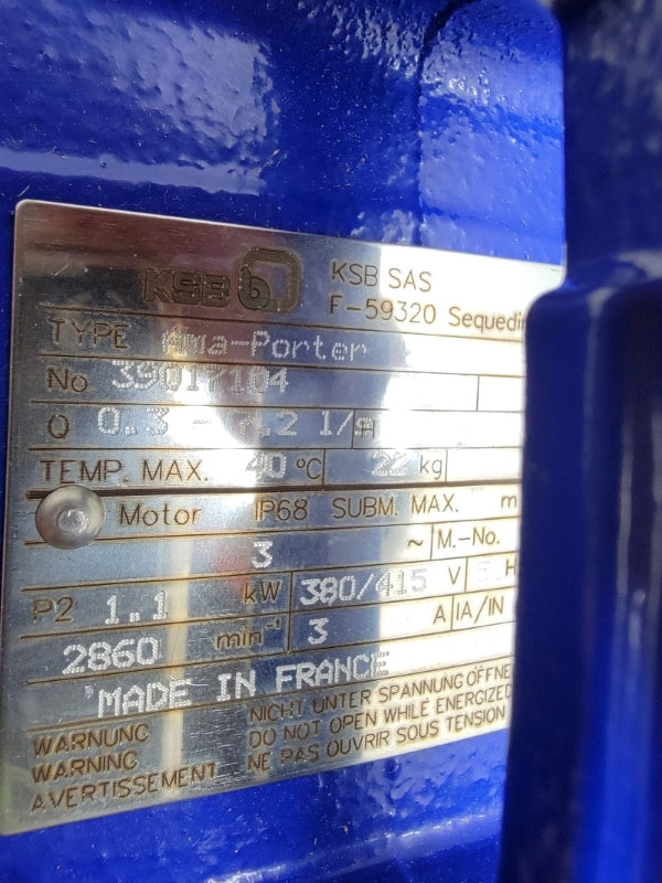 KSB AMA-PORTER 502ND-1 39017104 380/415V 3A NSNP