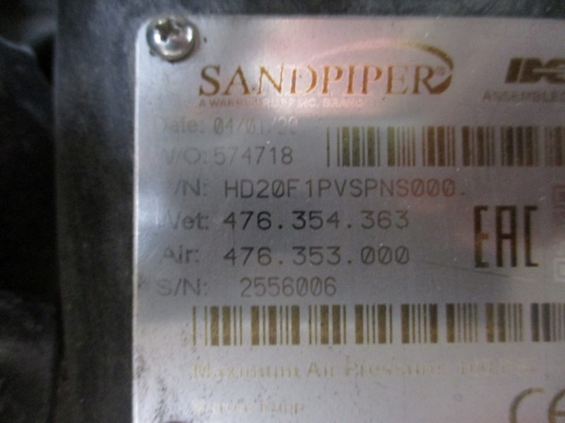 SANDPIPER HD20F1PVSPNS000 100PSI UNMP