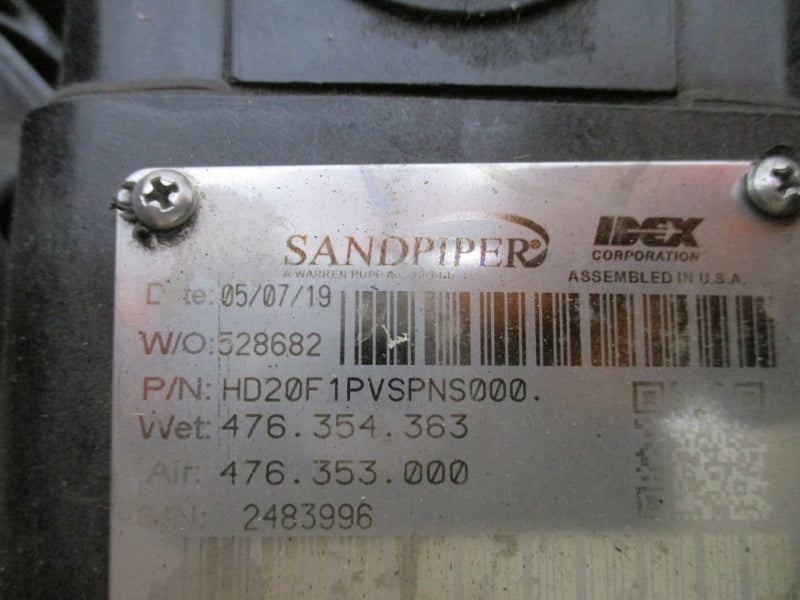 SANDPIPER HD20F1PVSPNS000 100PSI NSNP