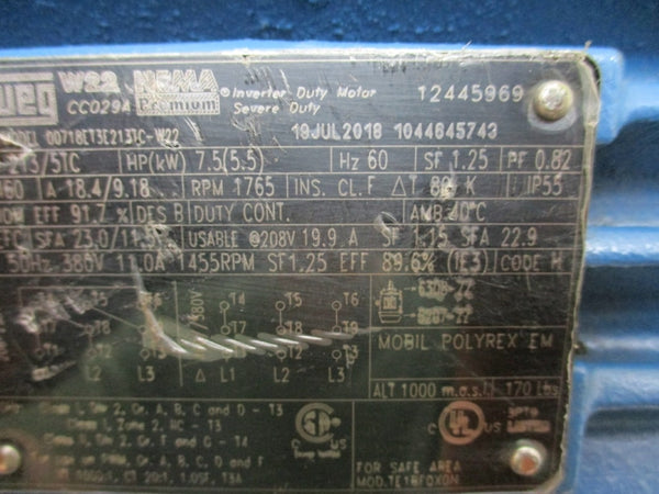 WEG 00718ET3E213TC-W22 230/460V 18.4/9.18A NSNP