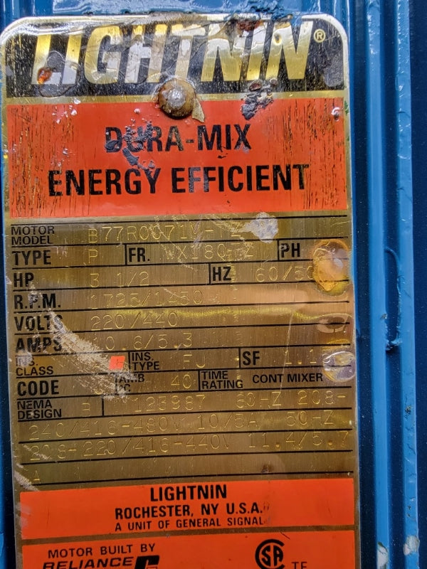LIGHTNIN B77R0071M-TZ 220/440V 10.6/5.3A (AS PICTURED) NSNP