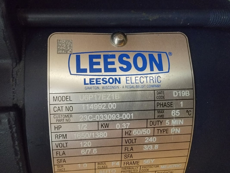 LESSON ELECTRIC U6P17EZ1B 114992.00 W/ ROTORK LA-2520-E-1-0.45/800-12D 120/240V 6/7.6A NSNP