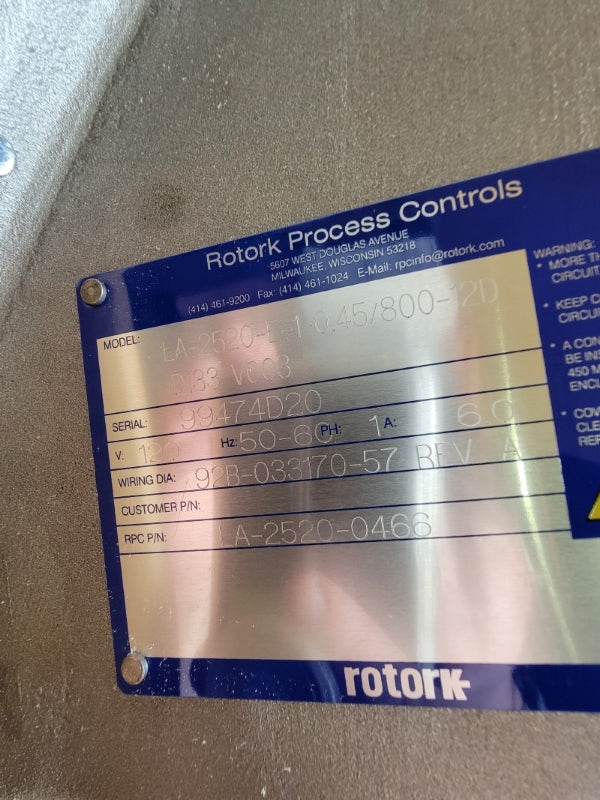 LESSON ELECTRIC U6P17EZ1B 114992.00 W/ ROTORK LA-2520-E-1-0.45/800-12D 120/240V 6/7.6A NSNP
