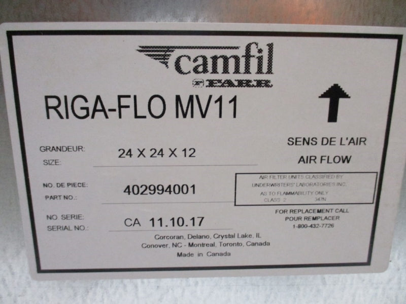 CAMFIL FARR RIGA-FLOMV11 402994001 24" X 24" X 12" NSNP