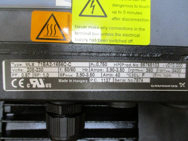 GRUNDFOS CRE3-4 AN-B-A-E-HQQE 208-230V 3.90-3.50A NSMP