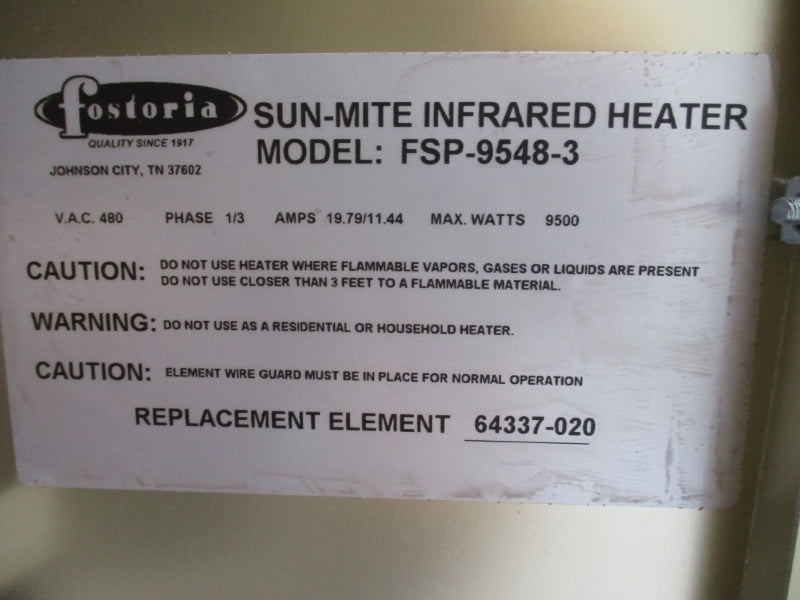 FOSTORIA FSP-9548-3 480VAC 19.79/11.44A NSMP