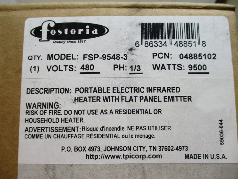 FOSTORIA FSP-9548-3 480VAC 19.79/11.44A NSMP