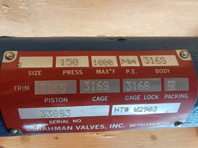 STRAHMAN VALVES W2903 316S 2" NSMP