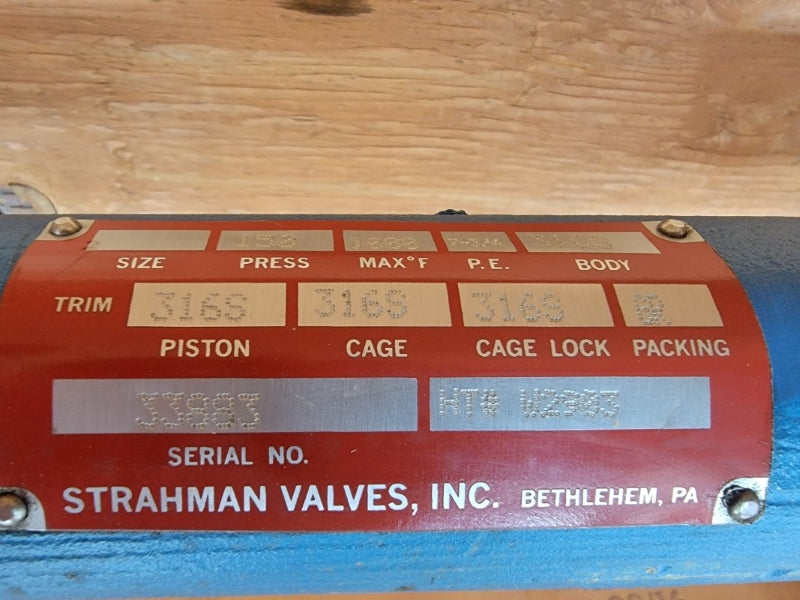 STRAHMAN VALVES W2903 316S 2" NSMP