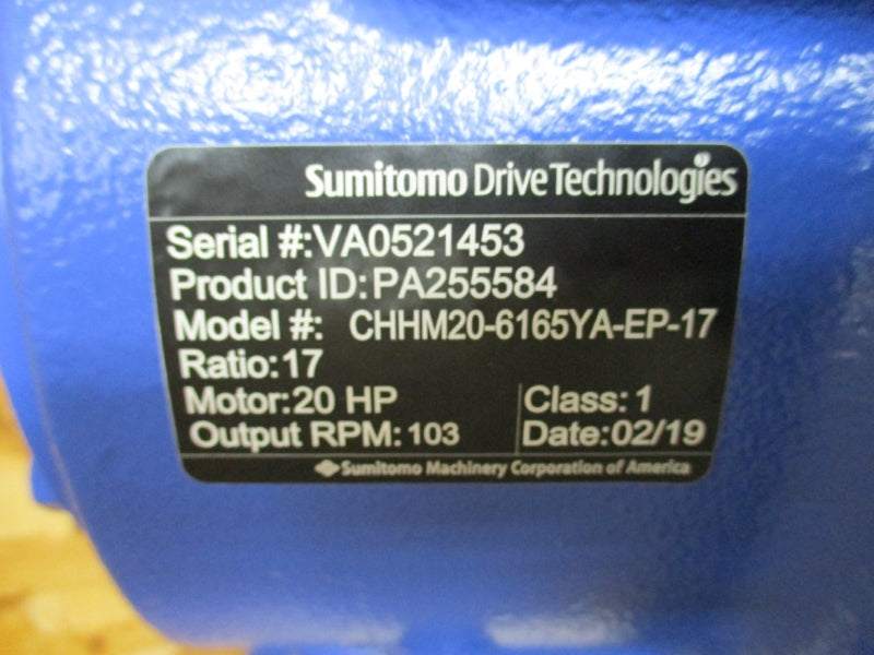 SUMITOMO CHHM20-6165YA-EP-17 W/ HN1347559 230/460V 47.7/23.8A NSMP