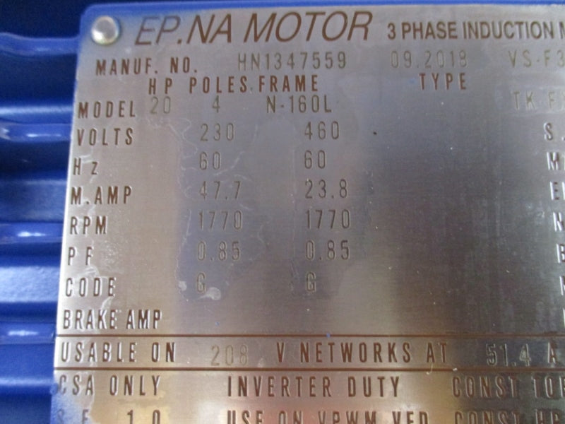 SUMITOMO CHHM20-6165YA-EP-17 W/ HN1347559 230/460V 47.7/23.8A NSMP