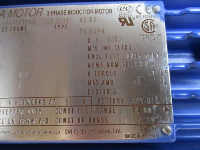 SUMITOMO CHHM20-6165YA-EP-17 W/ HN1347559 230/460V 47.7/23.8A NSMP