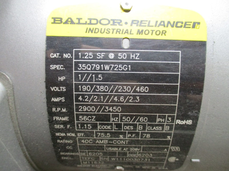 BERKLEY BVMX4-30 W/ BALDOR 35Q791W725G1 190/380//230/460V 4.2/2.1//4.6/2.3A 360PSI, 250'F NSNP