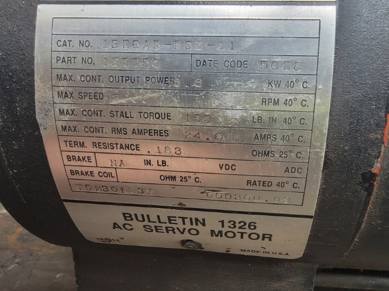 ALLEN BRADLEY 1326AB-B3E-11 24.6A (AS PICTURED) NSNP