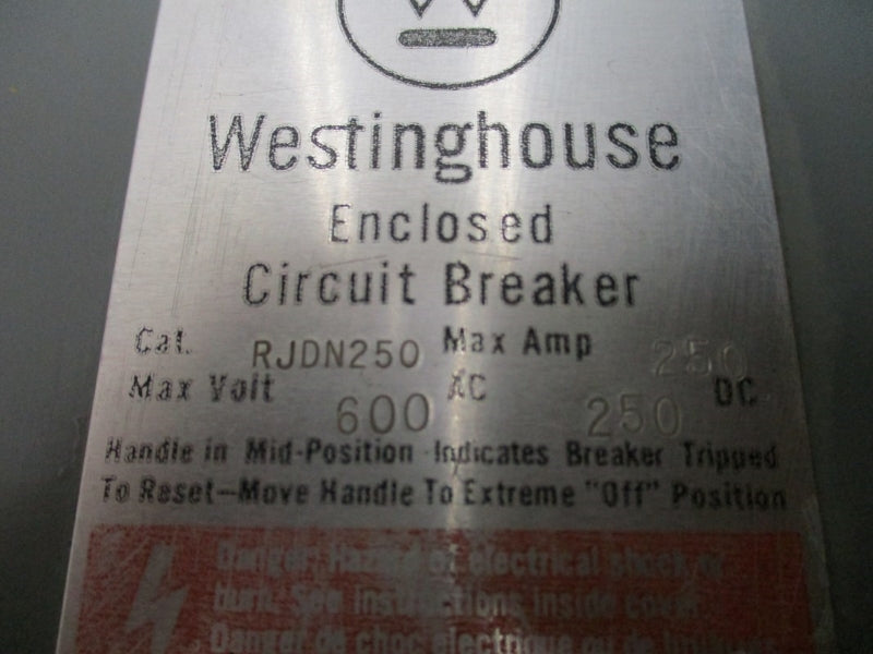 WESTINGHOUSE RJDN250 600VAC 250A (AS PICTURED) NSNP