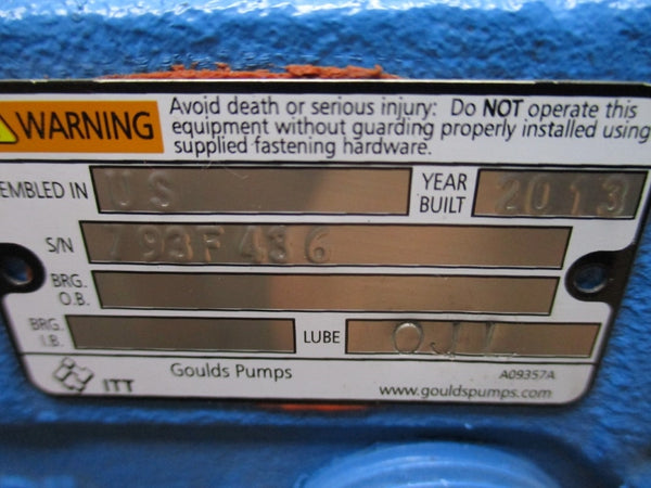 GOULDS PUMPS 3196 250PSI 1.5X3-6" NSNP