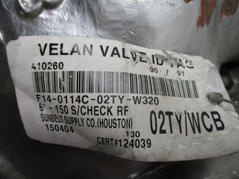 VELAN F14-0114C-02TY-W320 B16.34 285PSI 6" NSNP