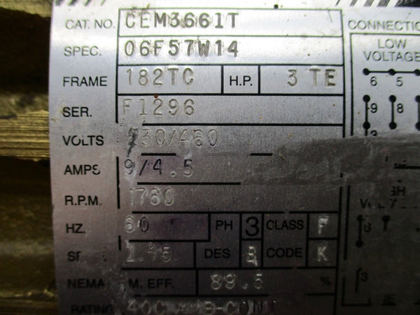 BALDOR CEM3661T 230/460V 9/4.5A NSNP