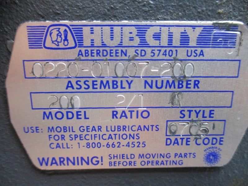 HUB CITY 0220-01007-200 MODEL 200 STYLE A NSNP