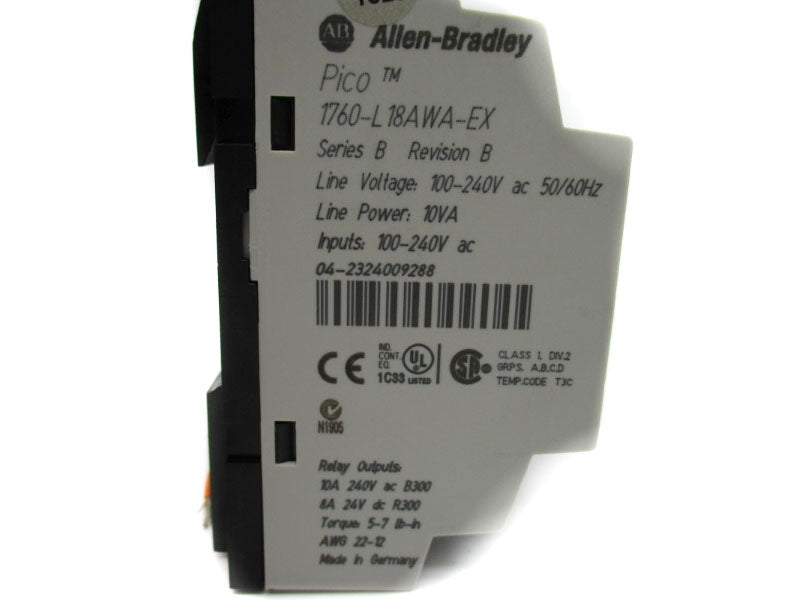 ALLEN BRADLEY 1760-L18AWA-EX SER. B 100-240VAC 10A REV. B NSNP
