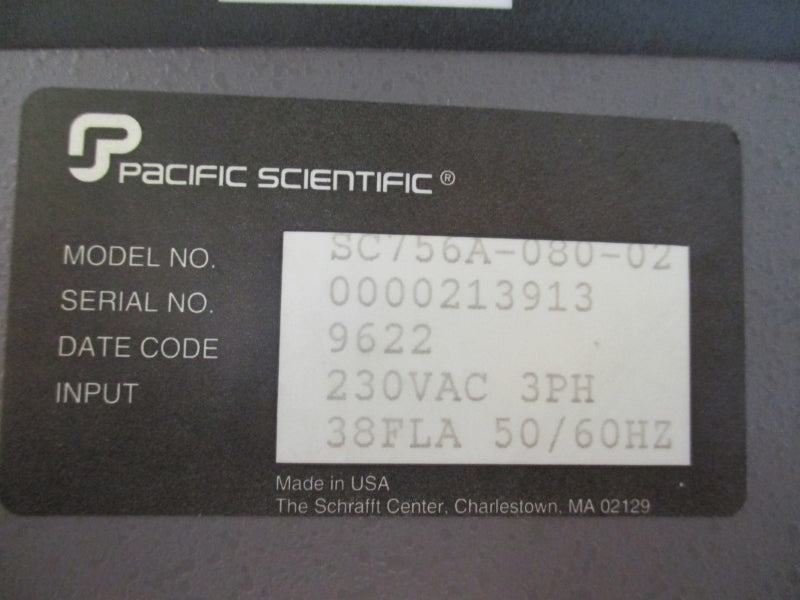 PACIFIC SCIENTIFIC SC756A-080-02 230VAC 38A NSNP