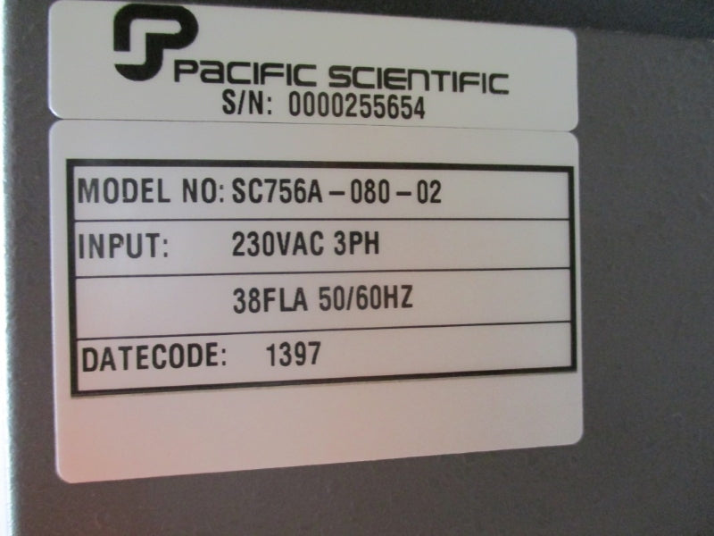 PACIFIC SCIENTIFIC SC756A-080-02 230VAC 38A NSMP