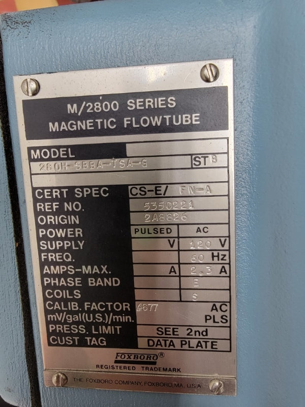FOXBORO 280H-SBBA-TSA-G 120VAC 2.3A 250PSI NSNP