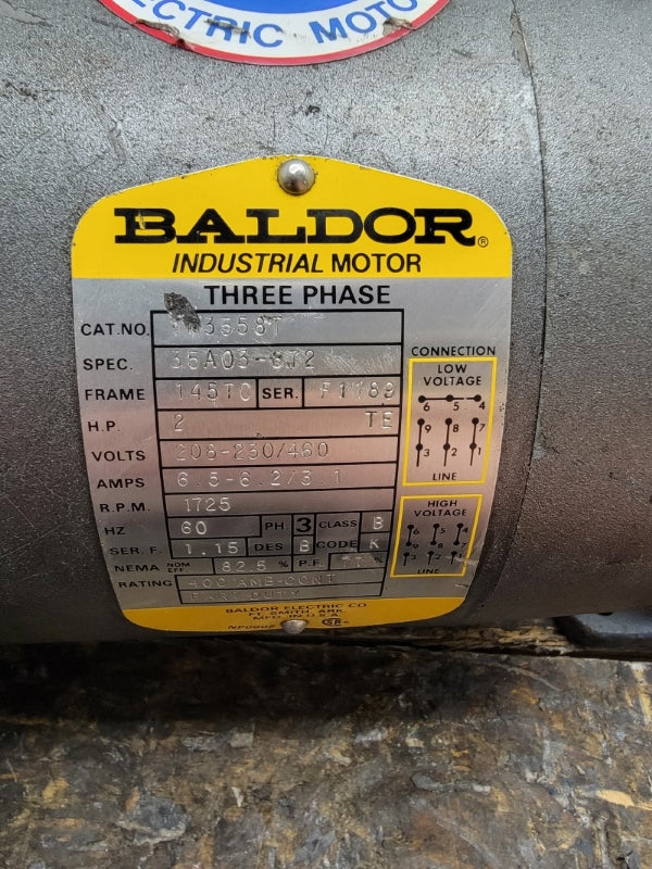 BALDOR VM3558T W/ WINSMITH 3MCT 208-230/460V 6.5-6.2/3.1A NSNP