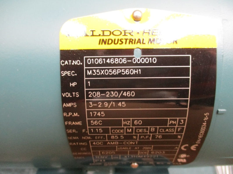 BALDOR 0106146806-000010 208-230/460V, 3-2.9/1.45A NSNP