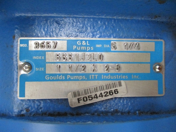 GOULDS PUMPS 3657 5SS1J2L0 W/ BALDOR JMM3212T 208-230/460V 13-12.2/6.1A 1-1/2" X 2-8" NSMP