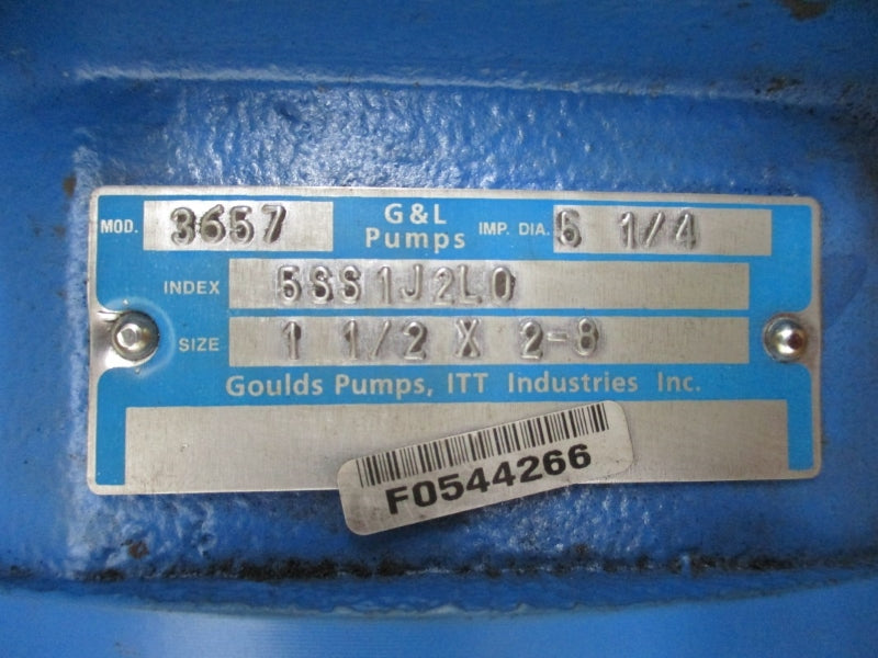 GOULDS PUMPS 3657 5SS1J2L0 W/ BALDOR JMM3212T 208-230/460V 13-12.2/6.1A 1-1/2" X 2-8" NSMP