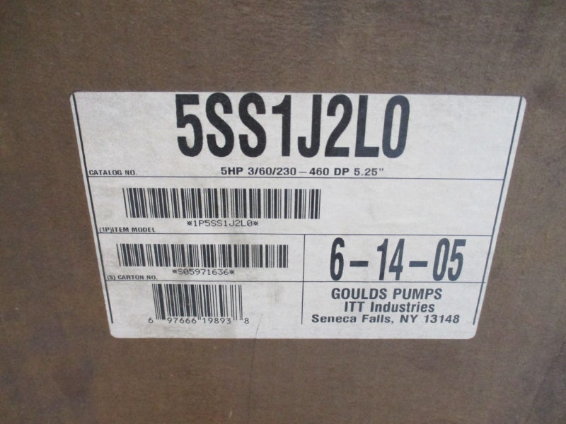 GOULDS PUMPS 3657 5SS1J2L0 W/ BALDOR JMM3212T 208-230/460V 13-12.2/6.1A 1-1/2" X 2-8" NSMP
