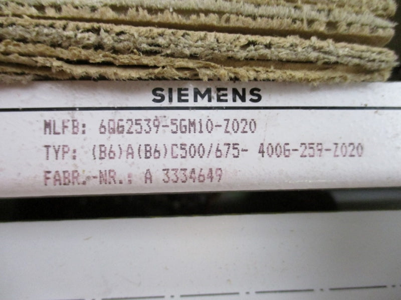 SIEMENS 6QG2539-5GM10-Z020 380V NSMP