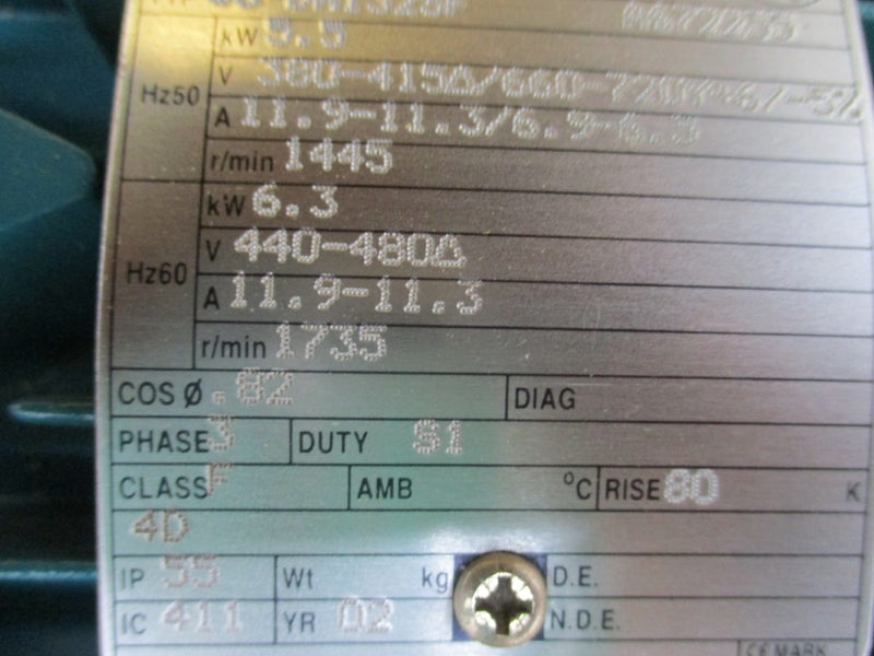 BROOK CROMPTON WU-DA132SF 380-415/660-720V 11.9-11.3/6.9-6.5A NSNP