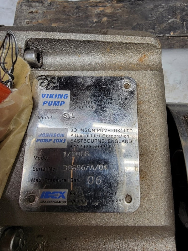 HAYES PUMP P0-143151-S0-241594 W/ VIKING PUMP 1/0008 W/ STAINLESS MOTORS PD3FO3T04B1TOFU NSNP