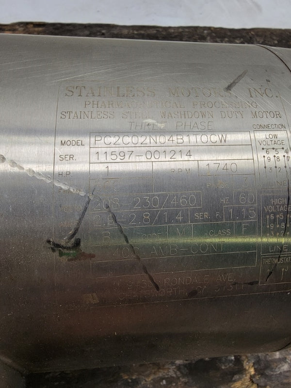 NETTCO 3BP W/ STAINLESS MOTORS PC2C02N04B1T0CW W/ SUMITOMO CNFS-4100Y-21 NSNP