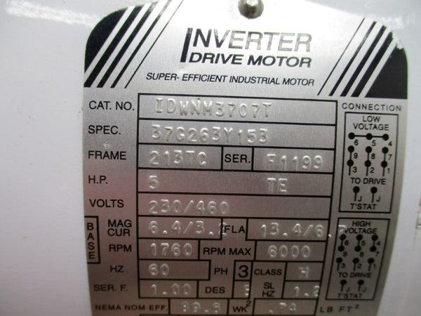 BALDOR IDWNM3707T 230/460V 6.4/3.2A NSNP