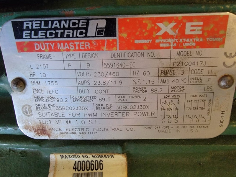 LIGHTNIN 73-BDS-10 AG-31S W/ RELIANCE ELECTRIC 5591640-EC P21G0417J 230/460V 23.8/11.9A NSNP