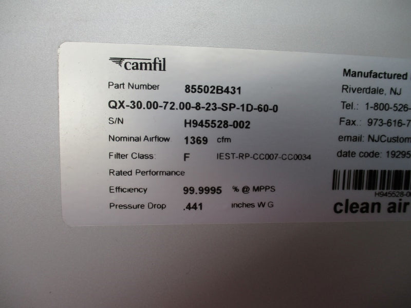 CAMFIL QX-30.00-72.00-8-23-SP-1D-60-0 85502B431 NSNP