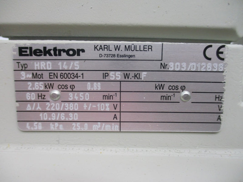 ELEKTROR HRD14/5 303/012836 220/380V 10.9/6.30A NSNP