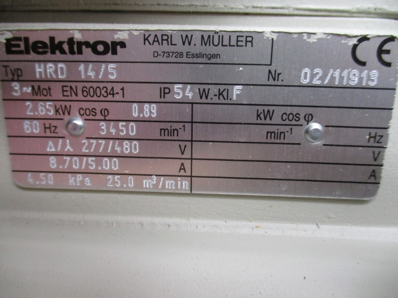 ELEKTROR HRD14/5 02/11913 277/480V 8.70/5.00A NSNP