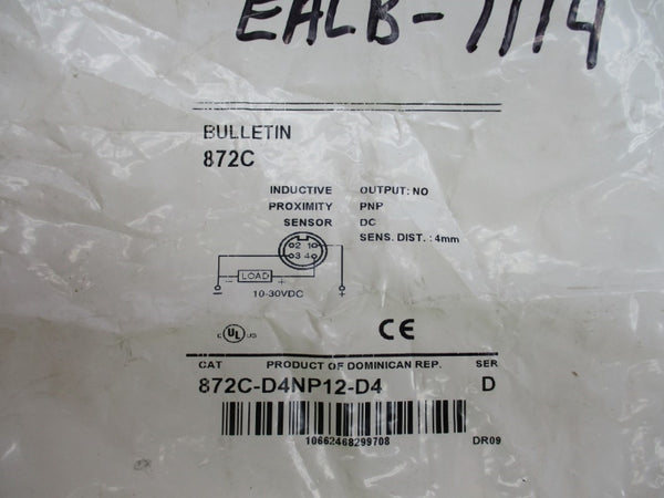 ALLEN BRADLEY 872C-D4NP12-D4 SER. D 10-30VDC NSMP