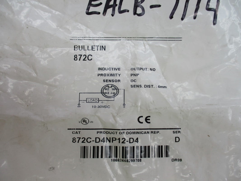 ALLEN BRADLEY 872C-D4NP12-D4 SER. D 10-30VDC NSMP