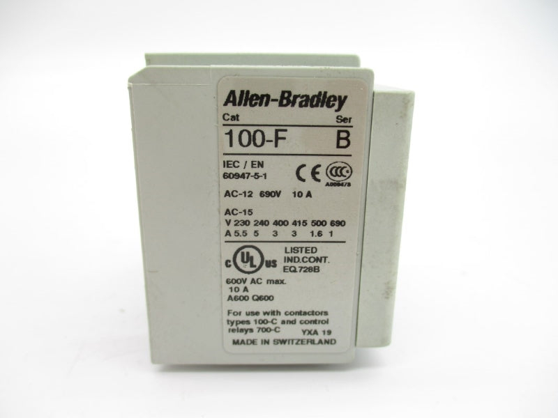 ALLEN BRADLEY 100-FB22 SER. B 600VAC 10A (WH) NSMP