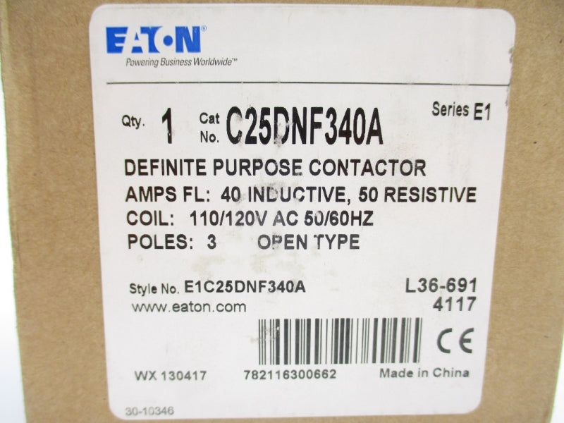 EATON C25DNF340A SER. E1 110/120VAC 40A NSMP