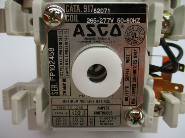 ASCO 91762071 265-277V 20A NSMP