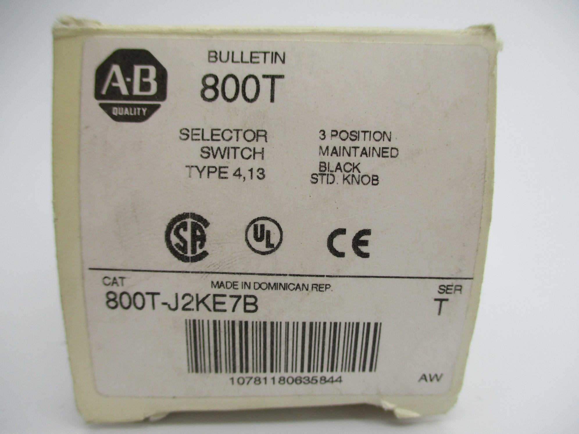 ALLEN BRADLEY 800T-J2KE7B SER. T (WH) NSMP
