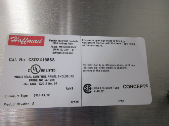 HOFFMAN CSD24168SS NSMP